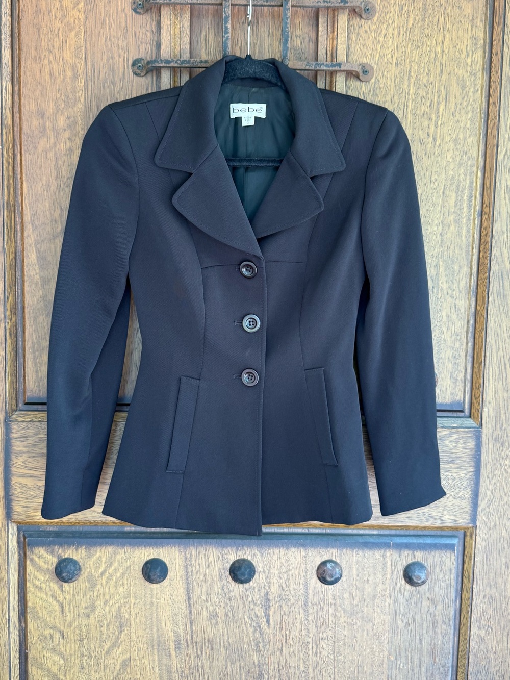 bebe Black Tailored Three-Button Blazer Size 0